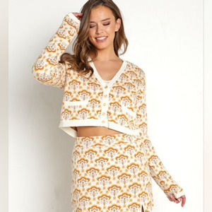 Show Me Your MuMu Cream and Gold Cardigan
